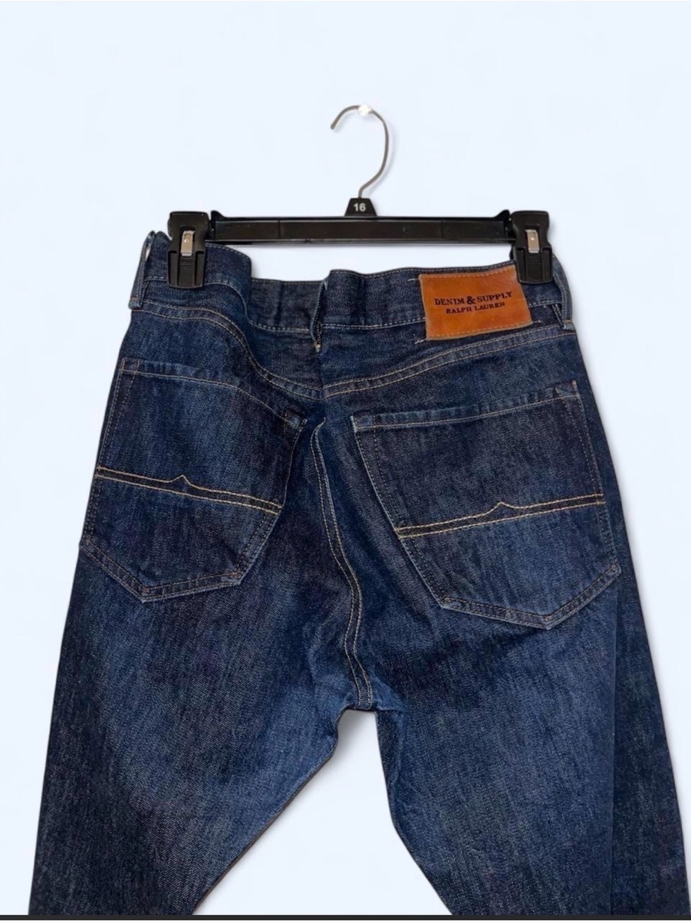 Denim & Supply Ralph Lauren Men’s Dark Indigo Dark Wash Straight Leg Jeans